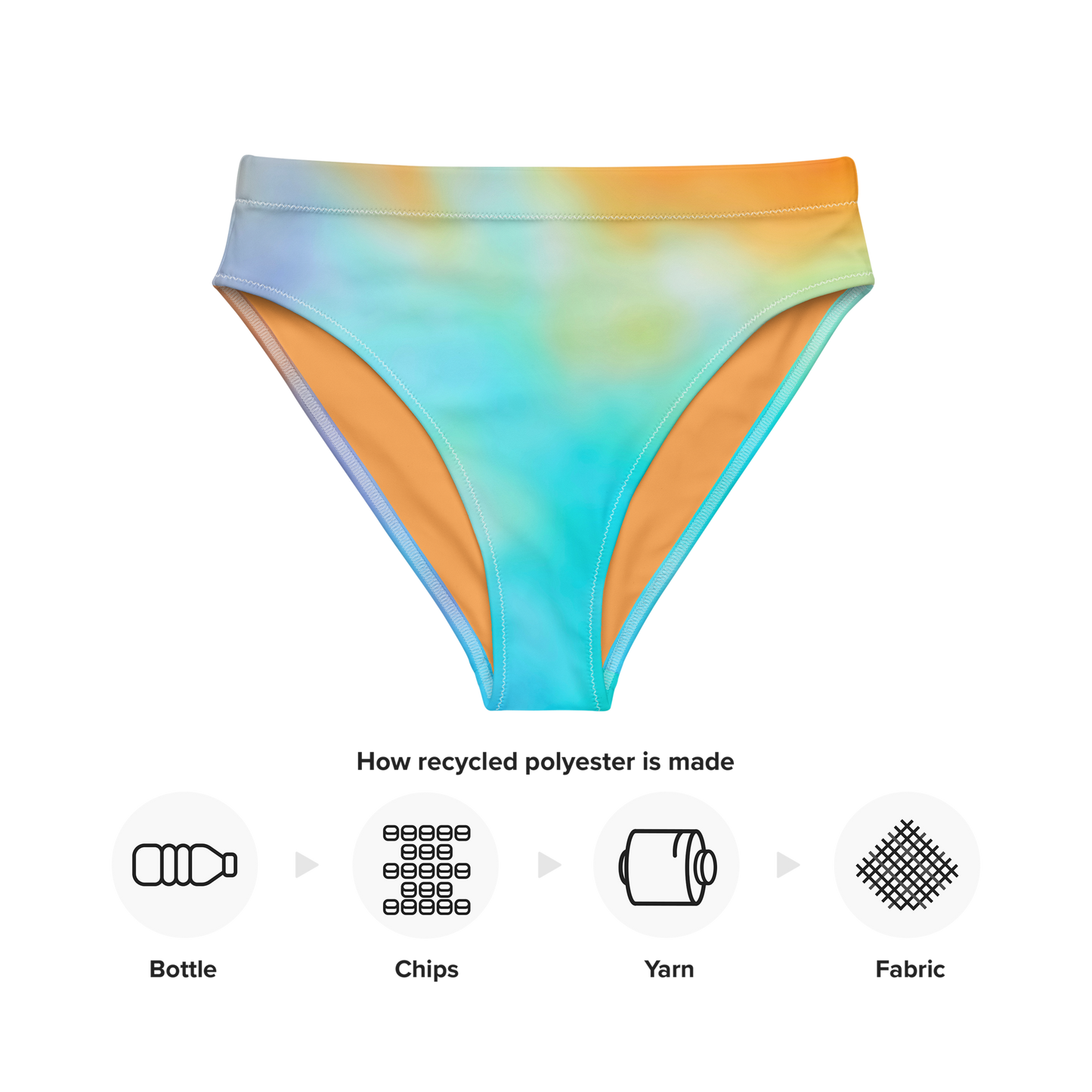 Secondary Colours Tie-dye Print Recycled High-Waisted Bikini Bottom