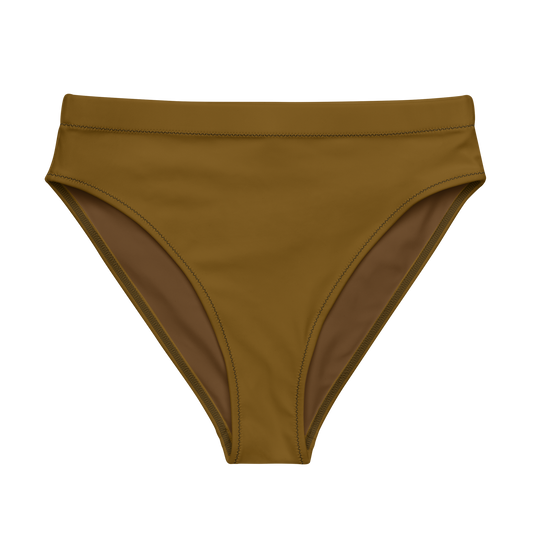 Chestnut Brown Recycled High-Waisted Bikini Bottom