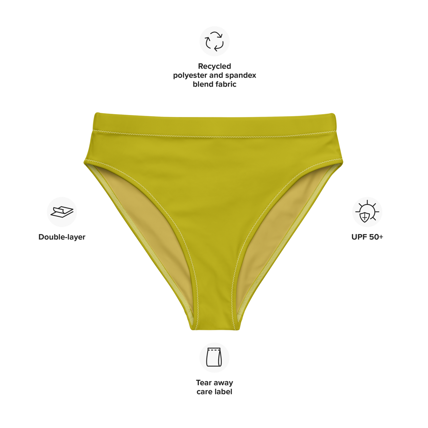 Dijon Mustard Recycled High-Waisted Bikini Bottom