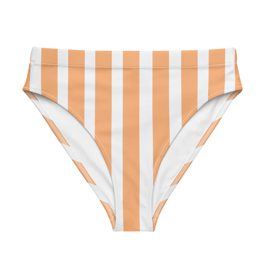 Bas de bikini taille haute recyclé Creamsicle Lines