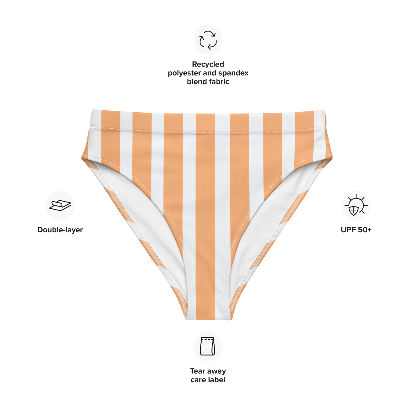 Creamsicle Lines Recycled High-Waisted Bikini Bottom