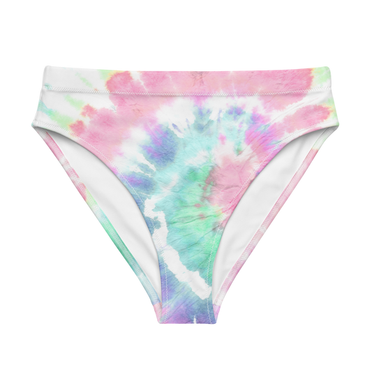 Bas de bikini taille haute recyclé tie-dye v1