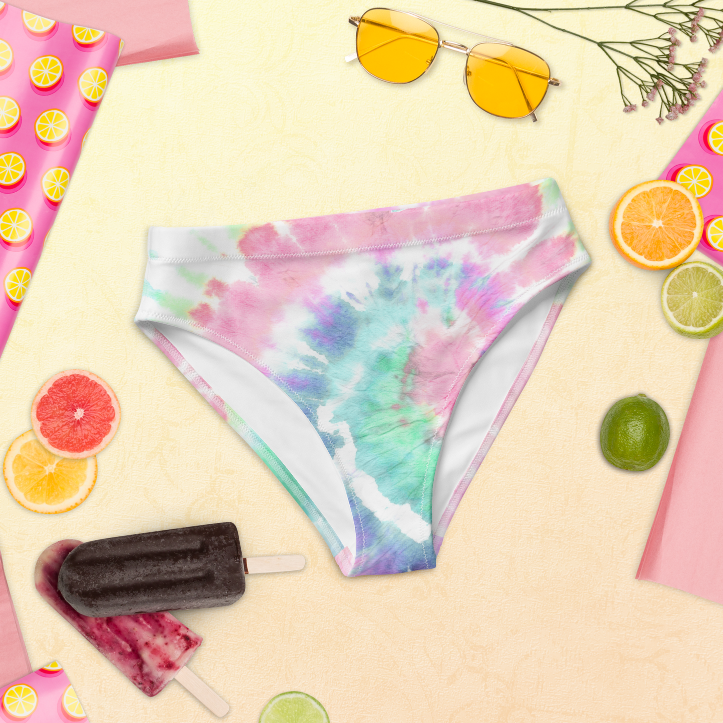 Tie-dye v1 Recycled High-Waisted Bikini Bottom