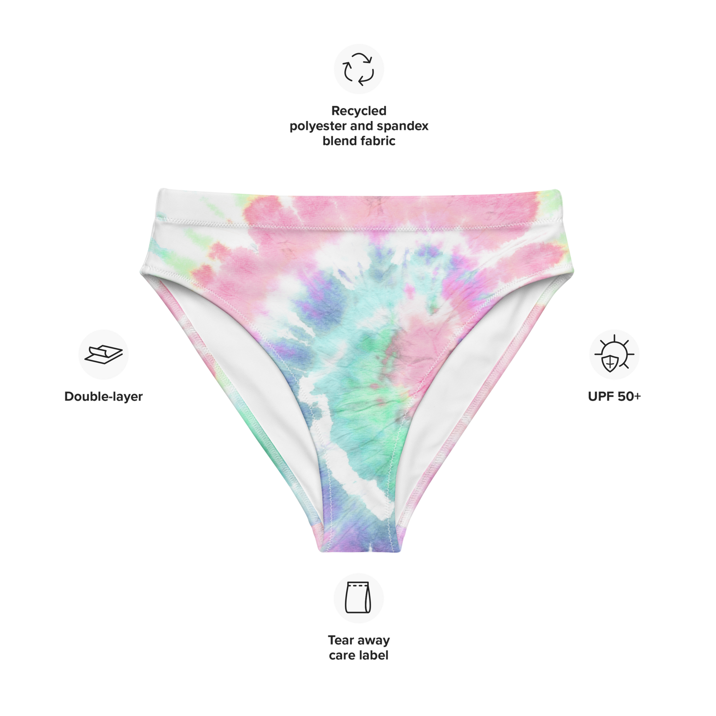 Tie-dye v1 Recycled High-Waisted Bikini Bottom