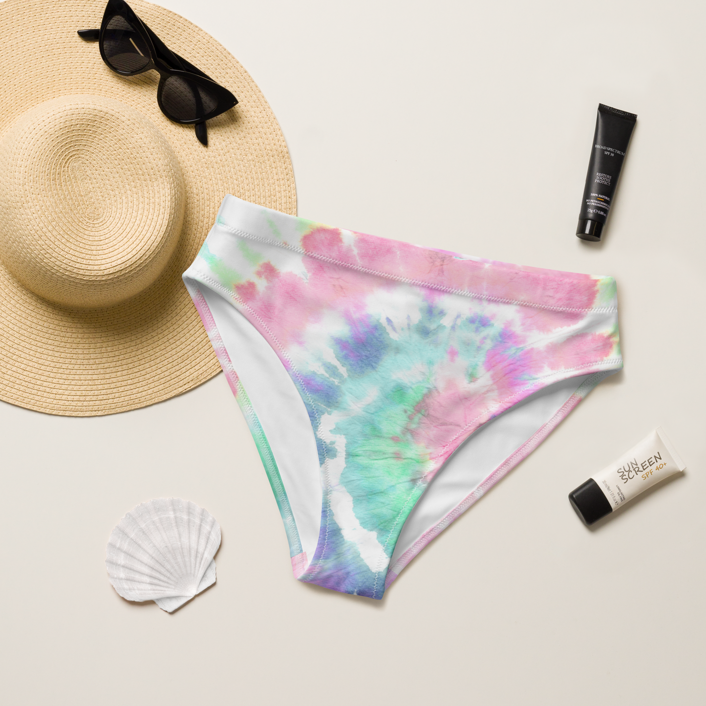 Tie-dye v1 Recycled High-Waisted Bikini Bottom