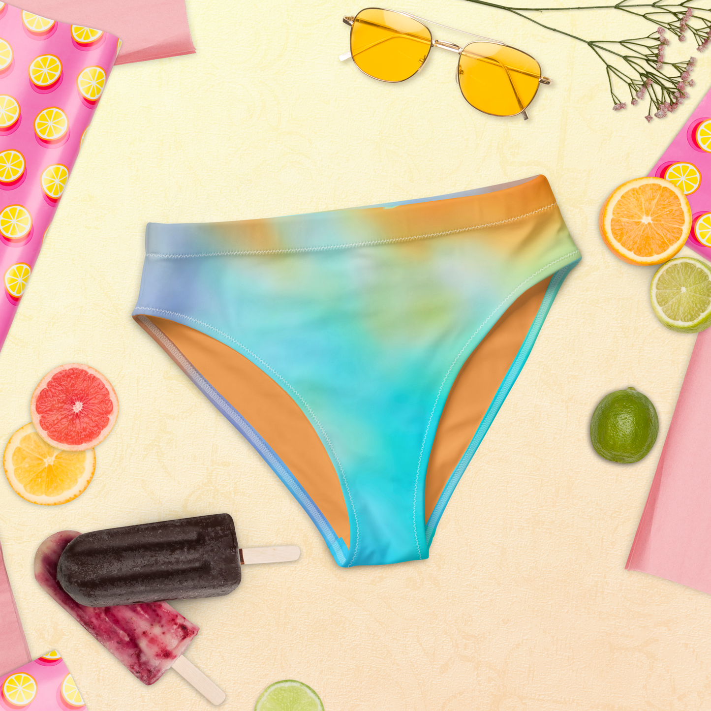 Secondary Colours Tie-dye Print Recycled High-Waisted Bikini Bottom