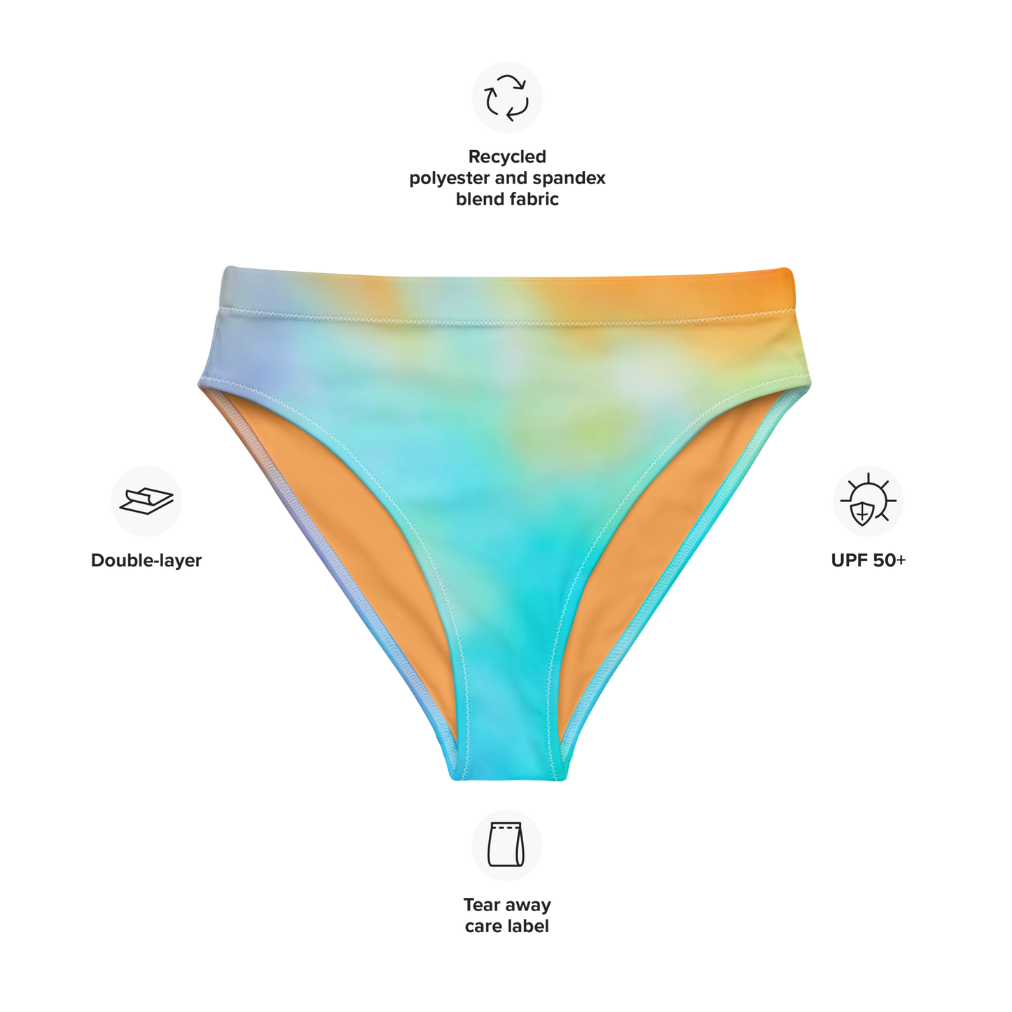 Secondary Colours Tie-dye Print Recycled High-Waisted Bikini Bottom