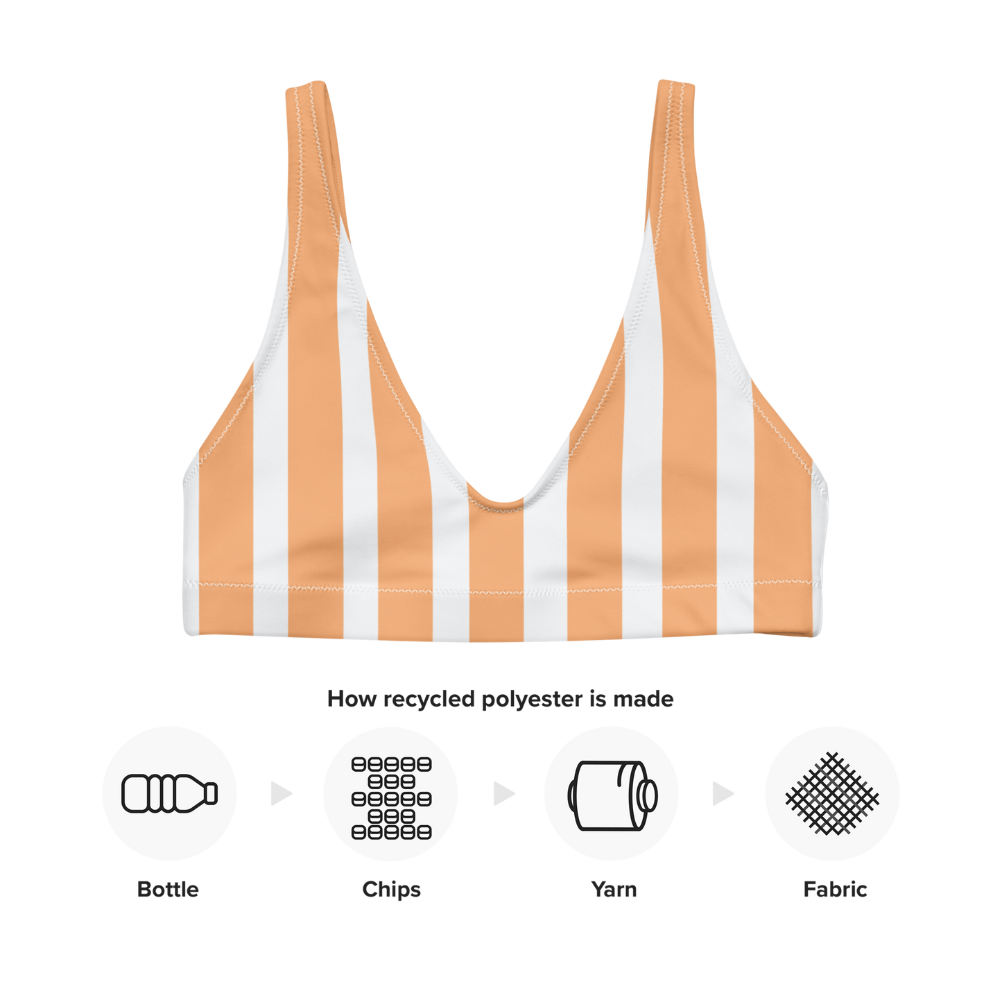 Creamsicle Lines Recycled Padded Bikini Top