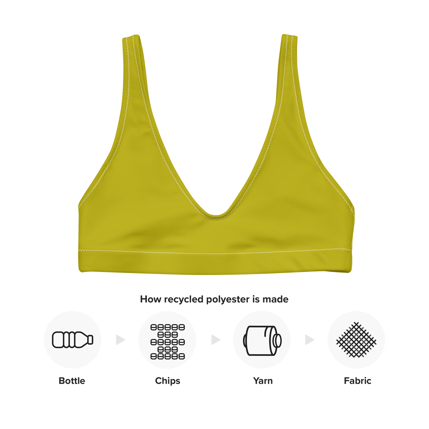 Dijon Mustard Recycled Padded Bikini Top