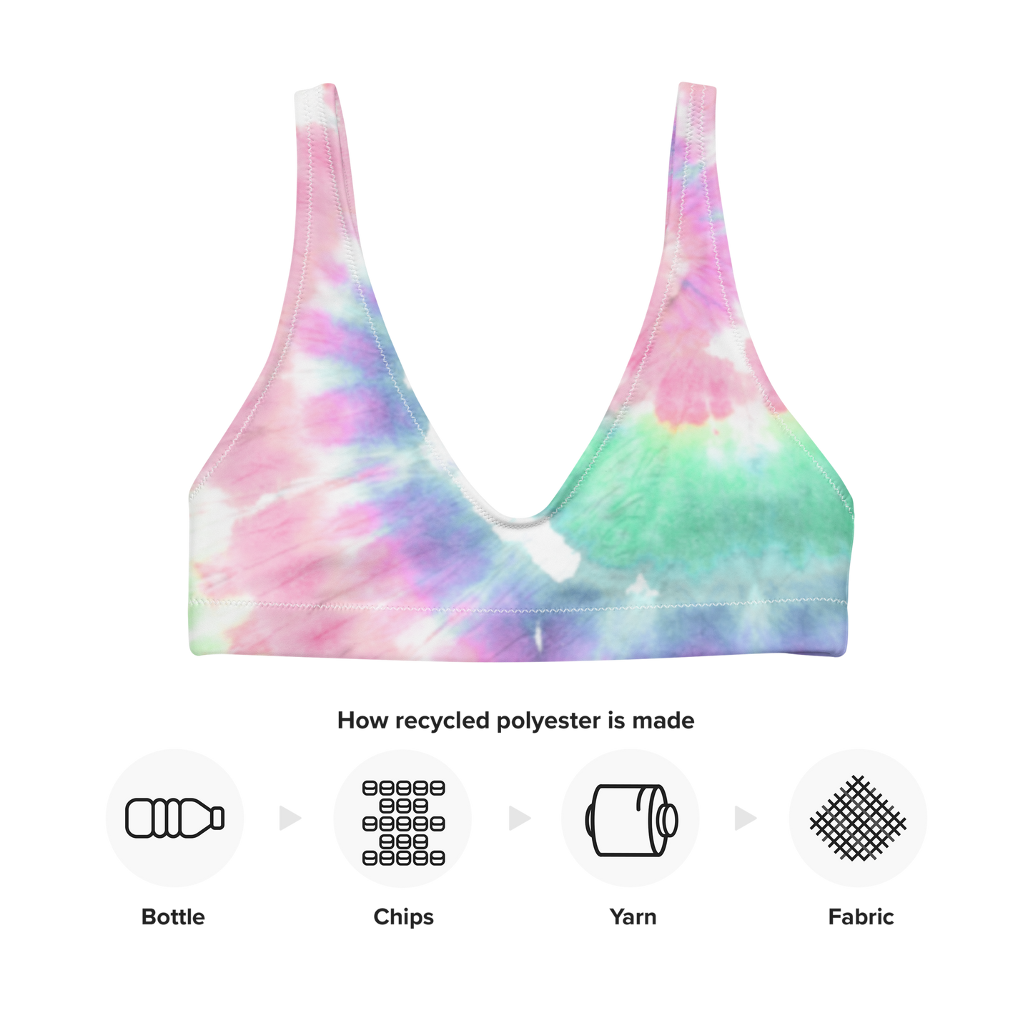 Tie-dye v1 Recycled Padded Bikini Top