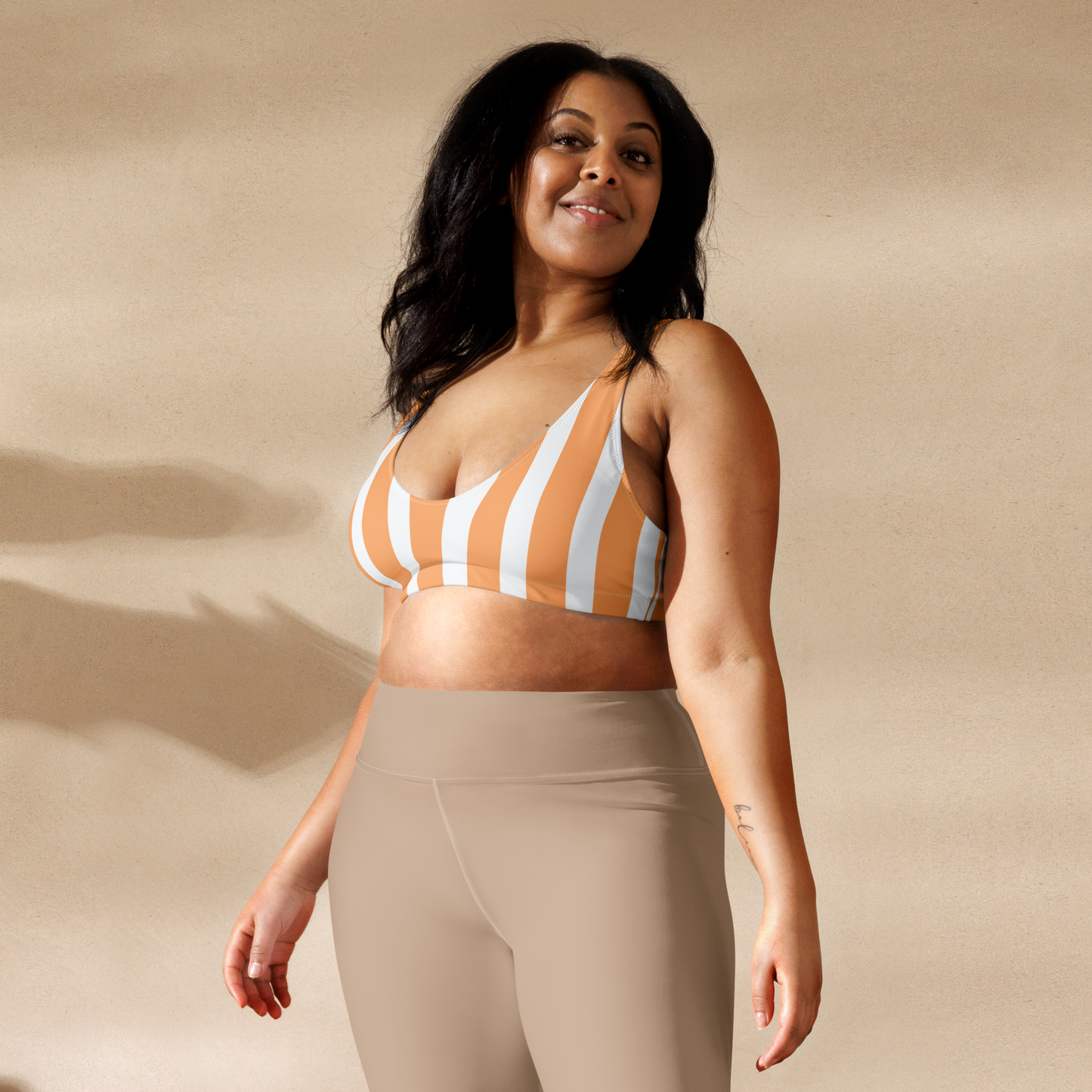 Creamsicle Lines Recycled Padded Bikini Top