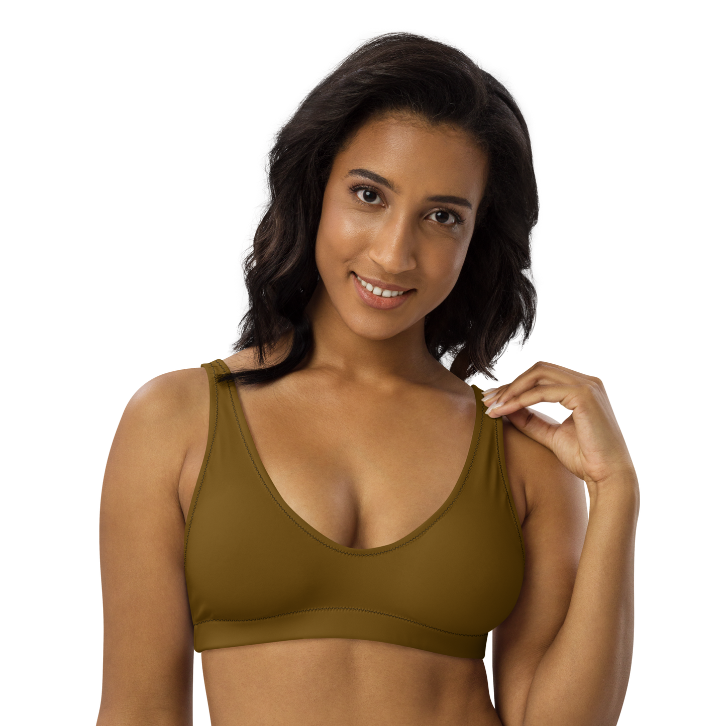 Chestnut Brown Recycled Padded Bikini Top