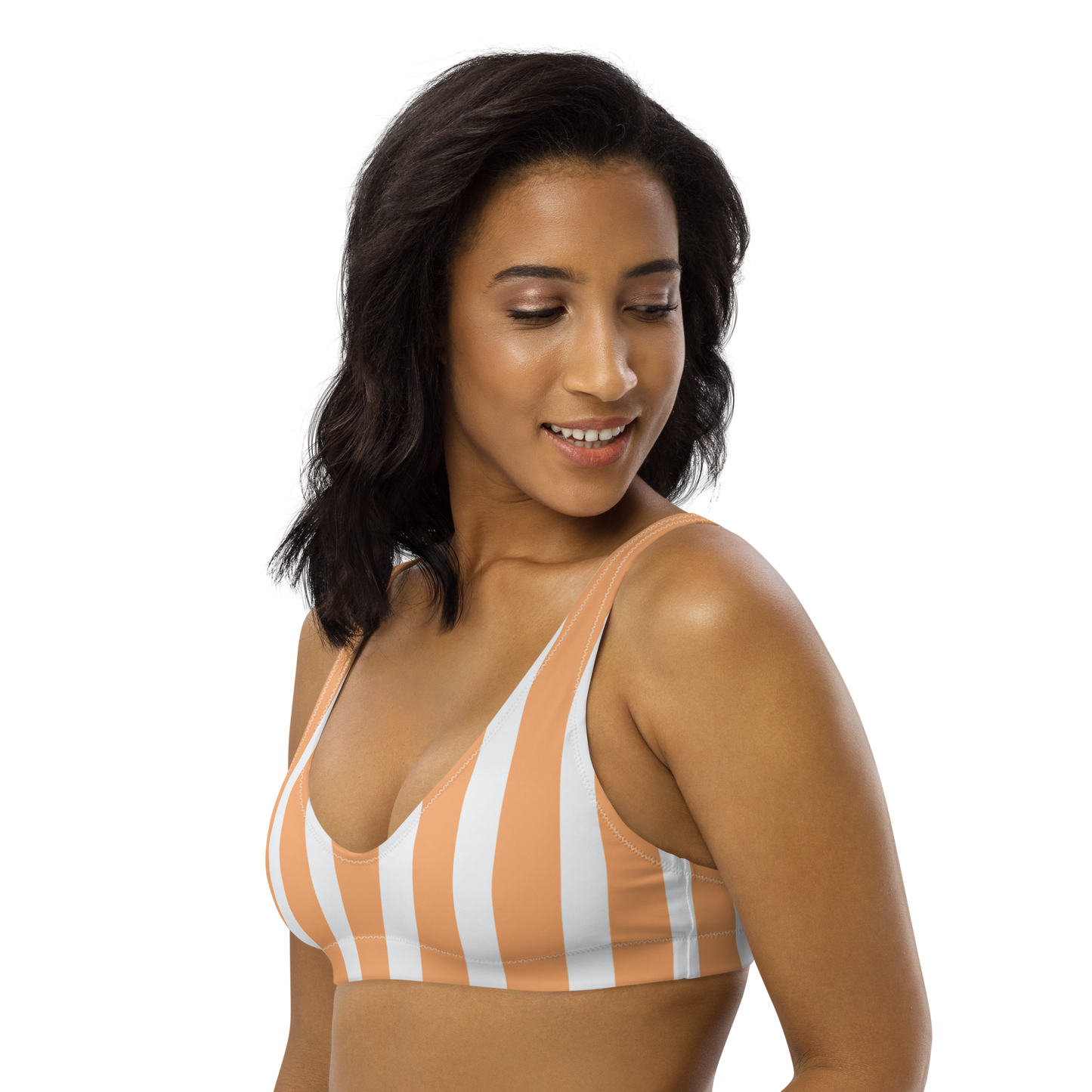 Creamsicle Lines Recycled Padded Bikini Top