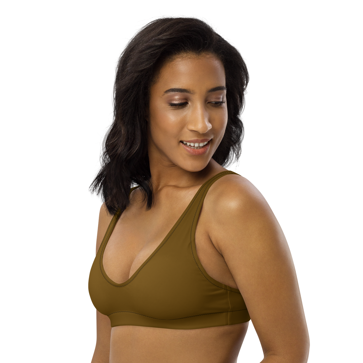 Chestnut Brown Recycled Padded Bikini Top