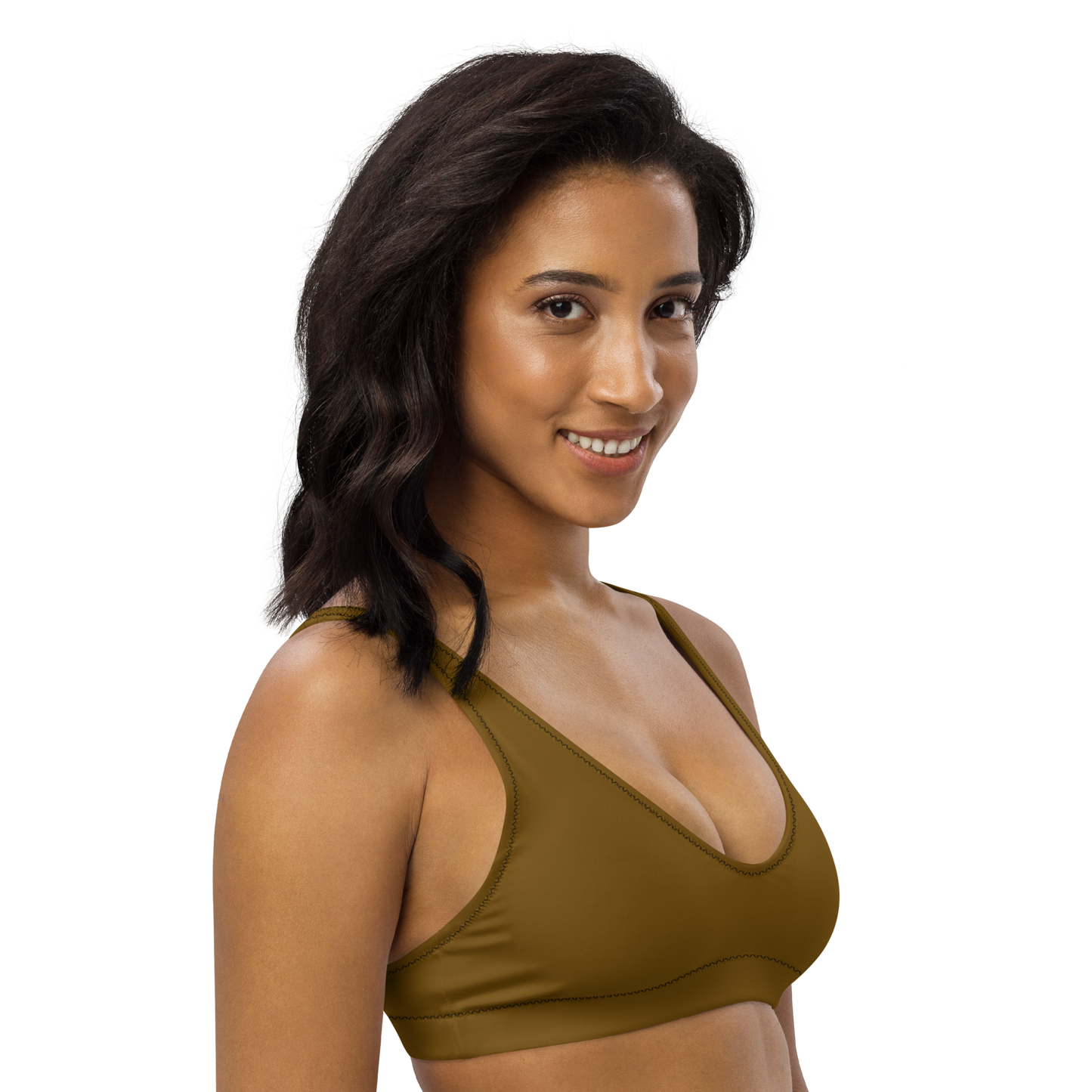 Chestnut Brown Recycled Padded Bikini Top