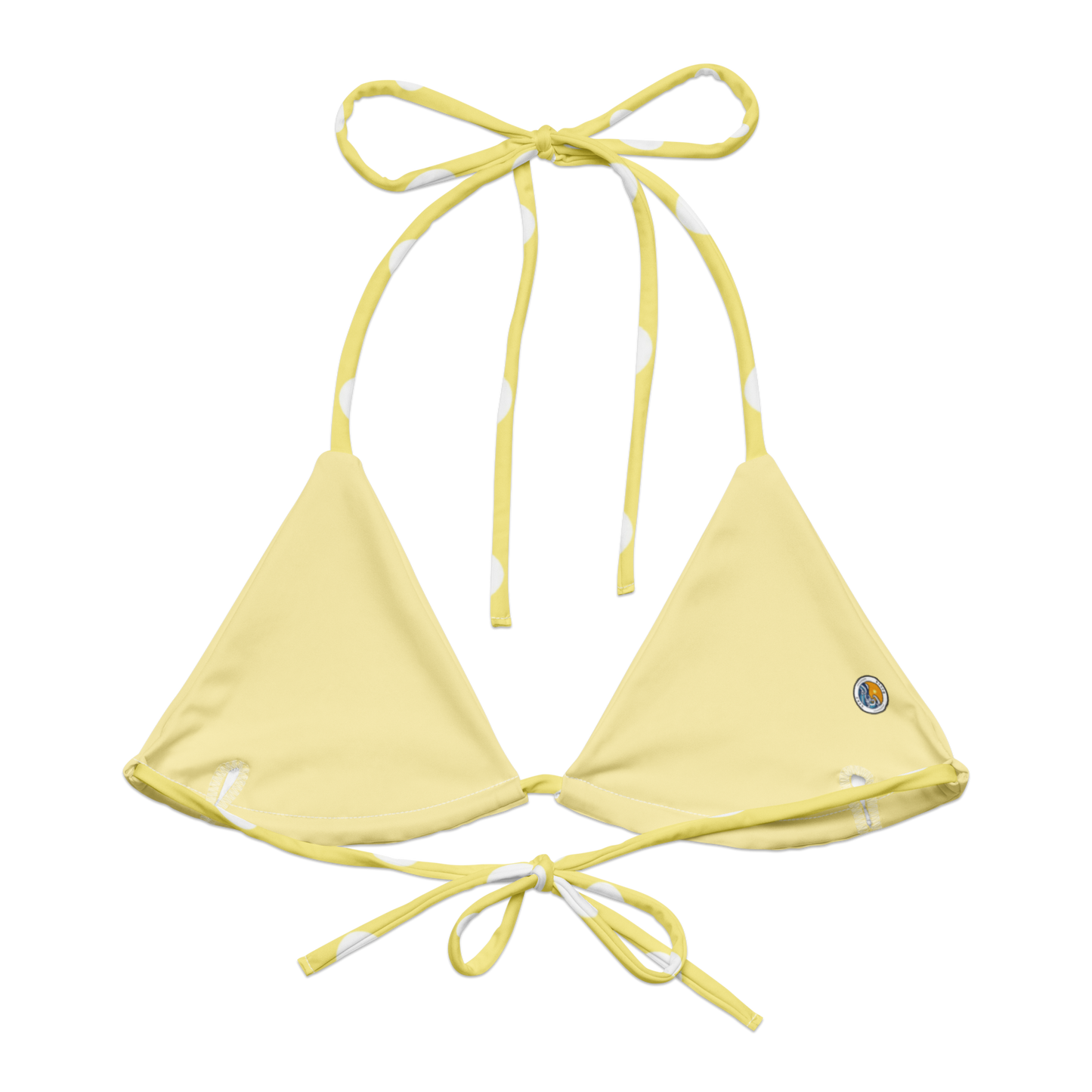 Yellow Polka Dot Recycled String Bikini Top