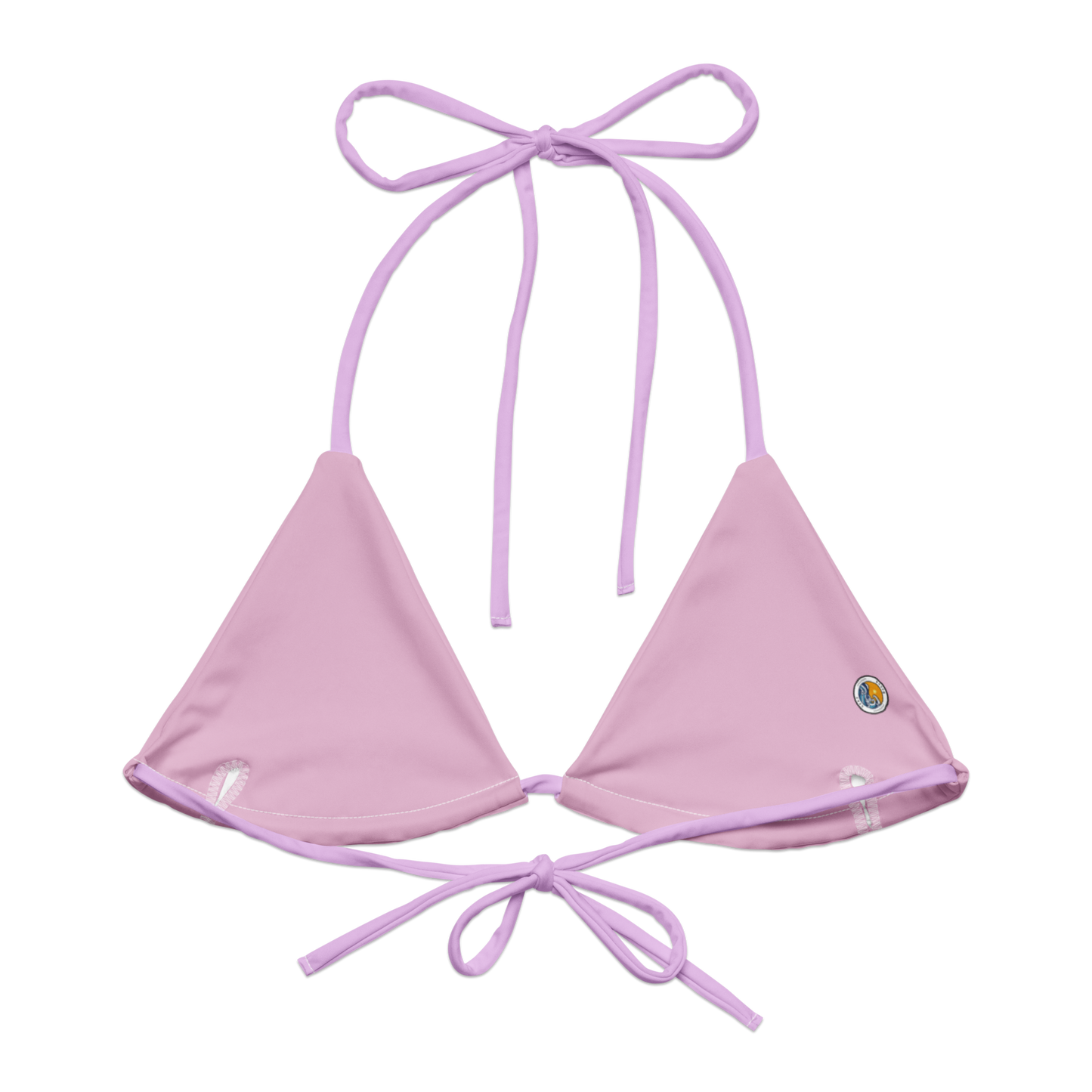 Lilac Print Recycled String Bikini Top