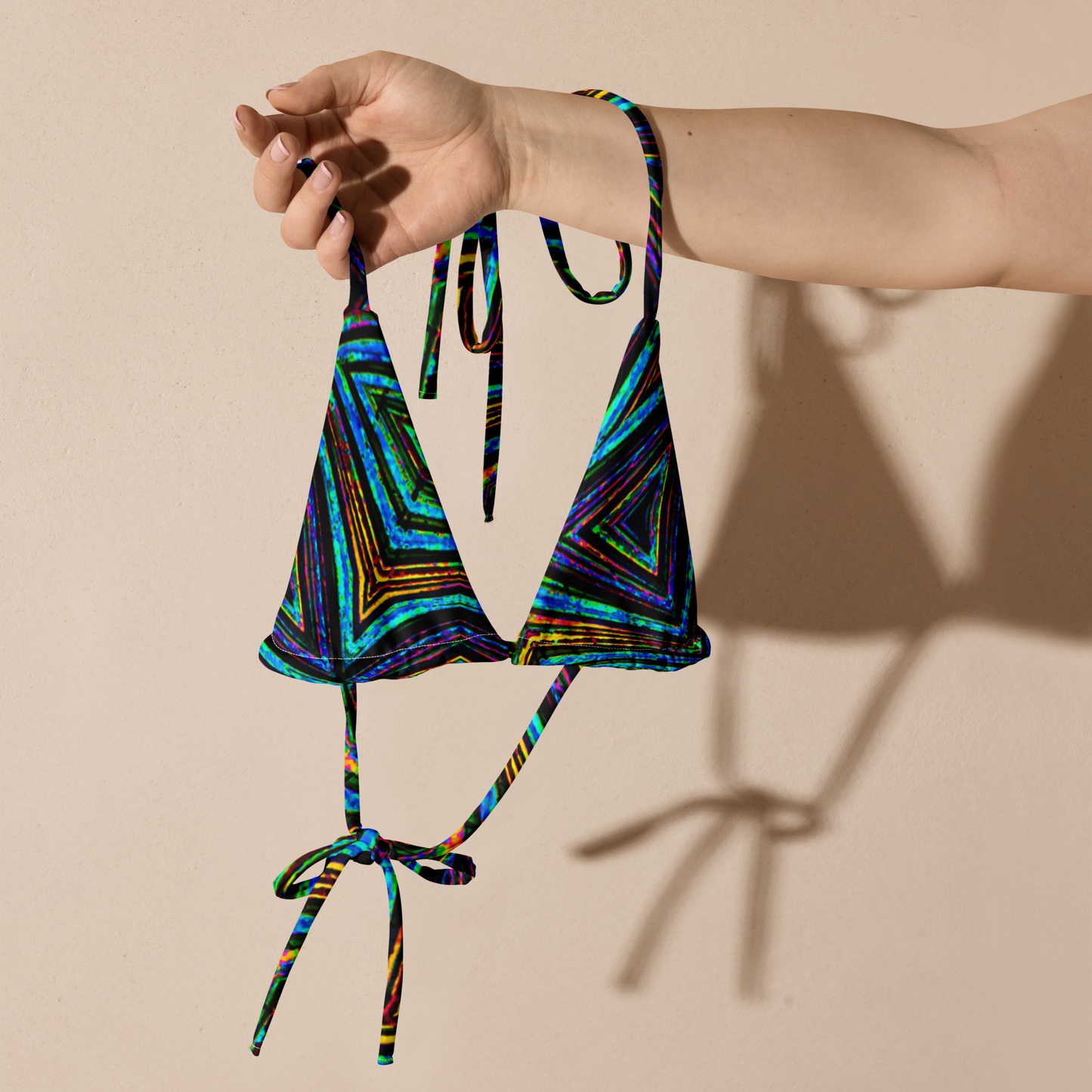 Fun Pattern Recycled String Bikini Top