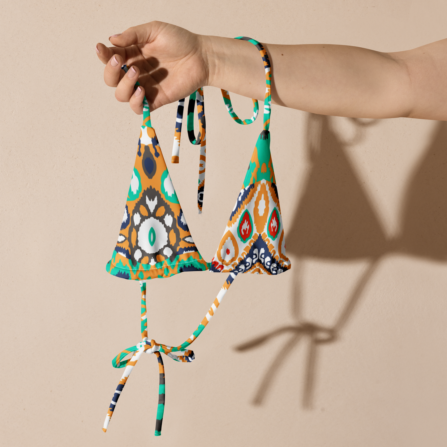 Navajo Pattern Recycled String Bikini Top