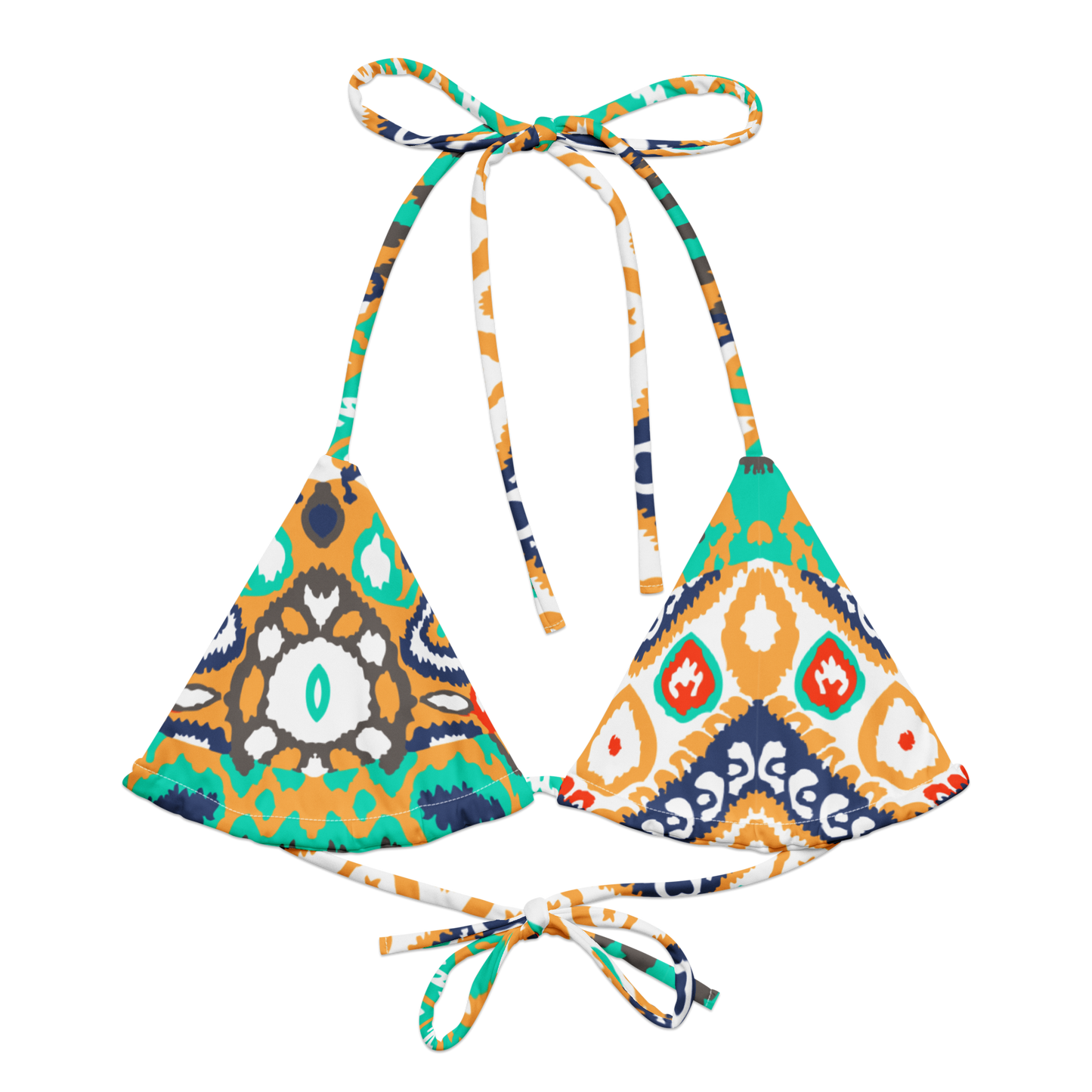 Navajo Pattern Recycled String Bikini Top