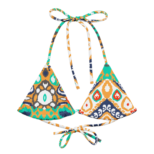 Navajo Pattern Recycled String Bikini Top