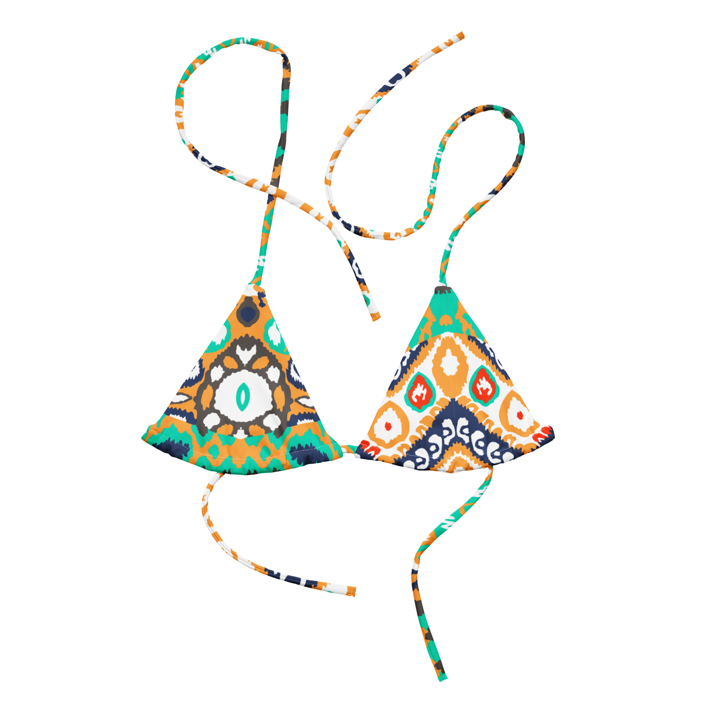 Navajo Pattern Recycled String Bikini Top