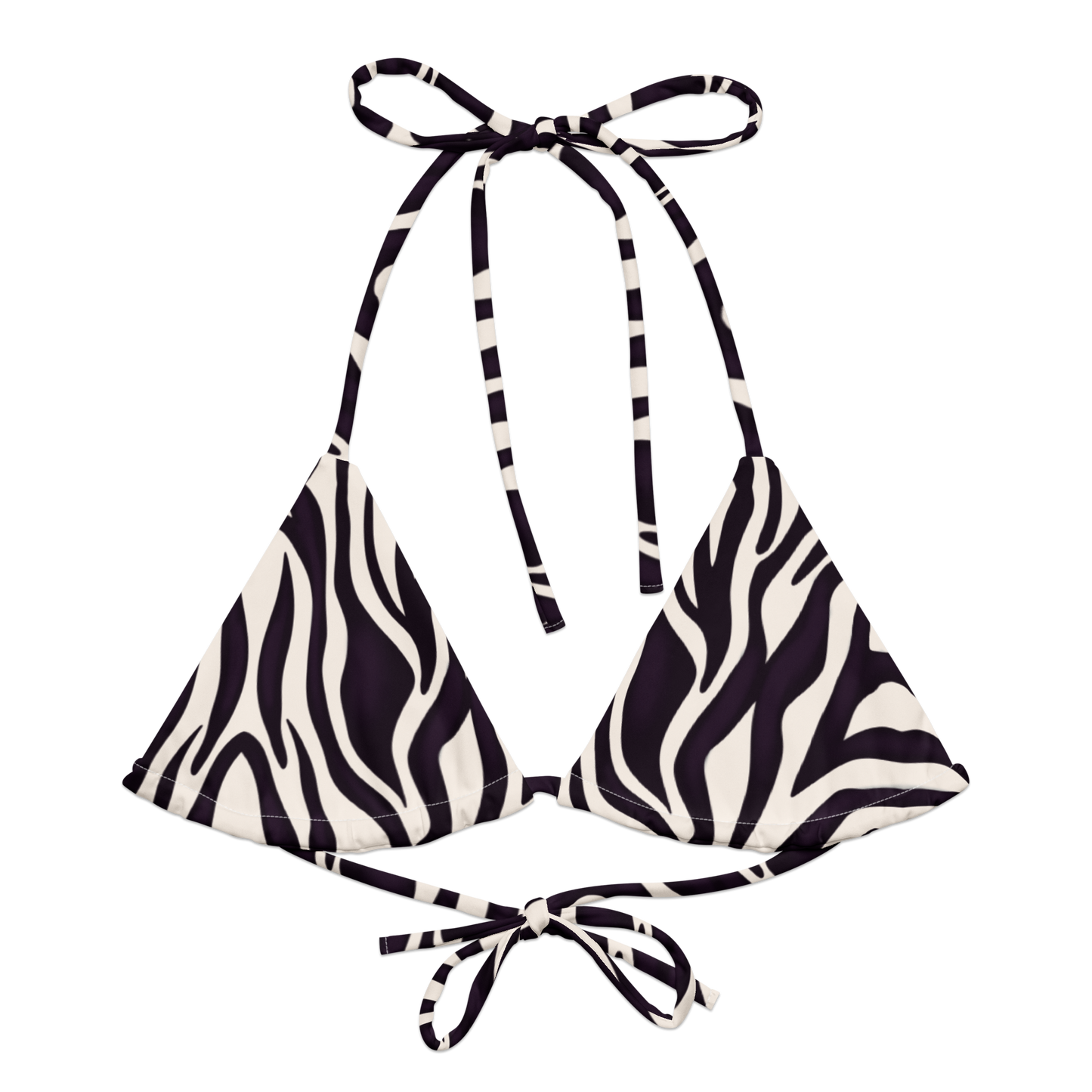 Zebra Print Recycled String Bikini Top