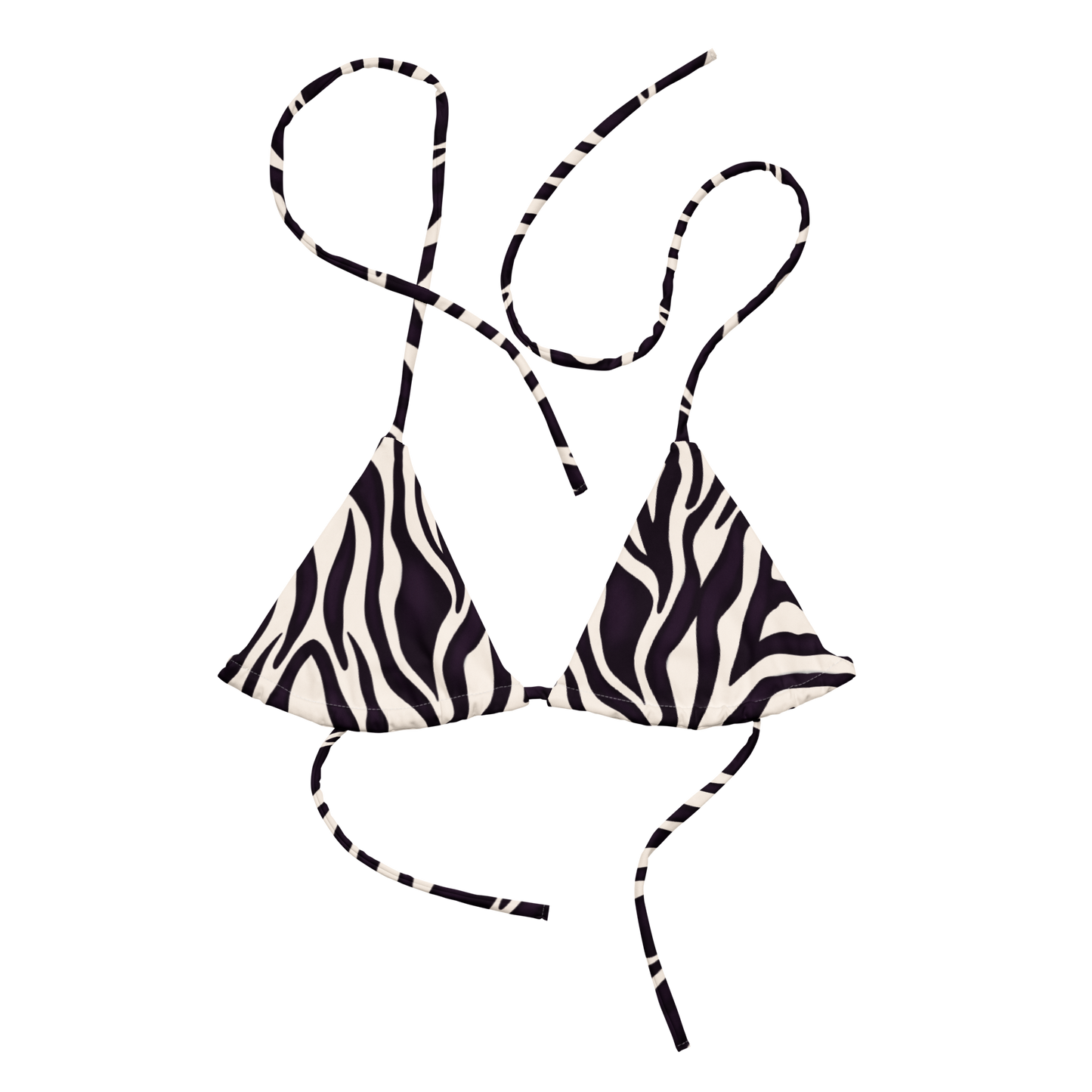 Zebra Print Recycled String Bikini Top