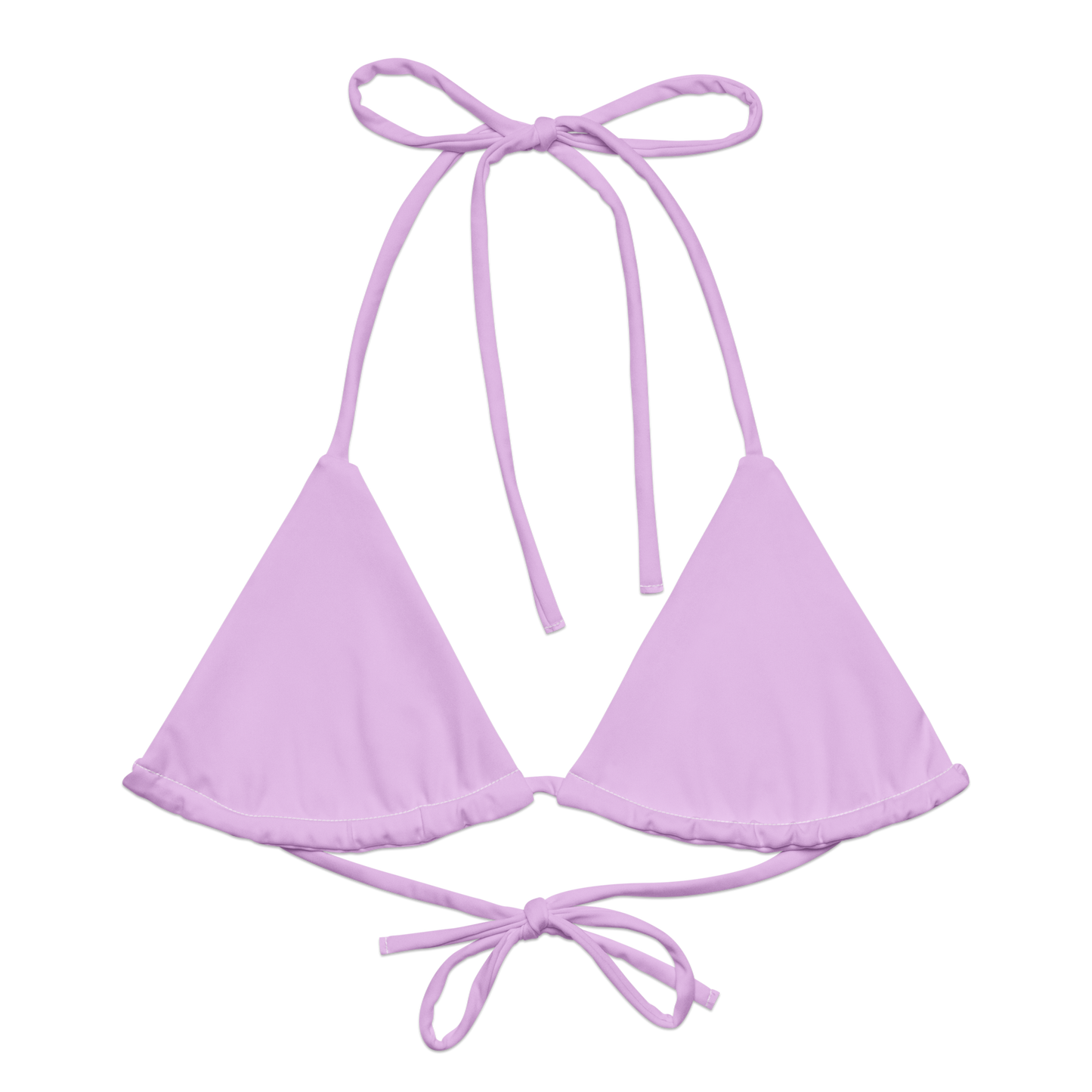 Lilac Print Recycled String Bikini Top