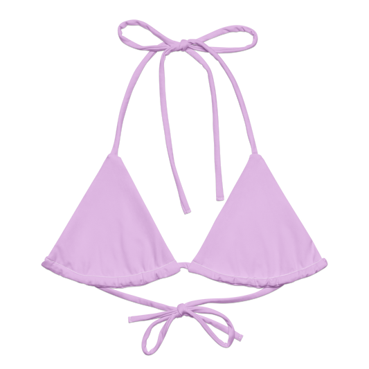 Haut de bikini string recyclé à imprimé lilas