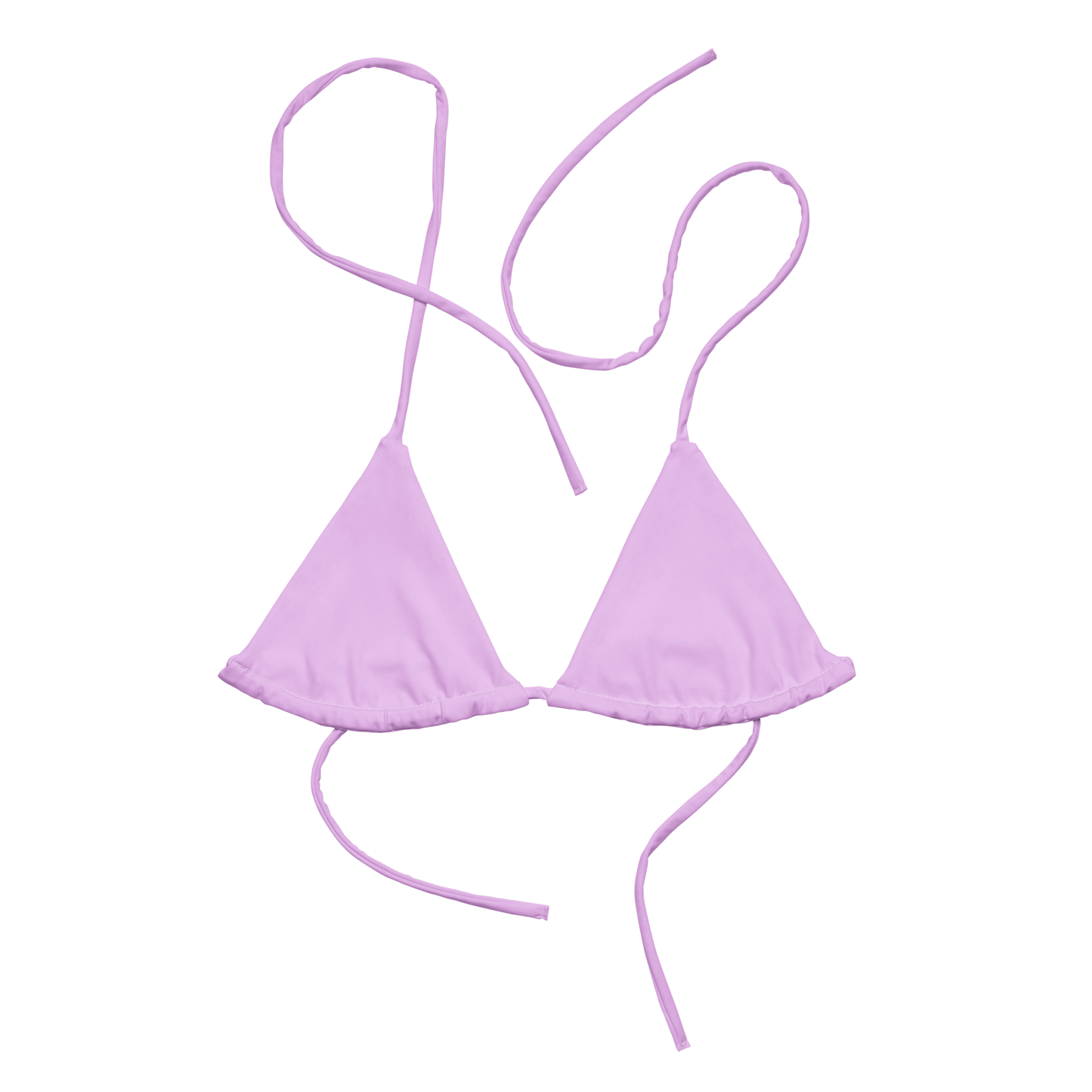 Lilac Print Recycled String Bikini Top