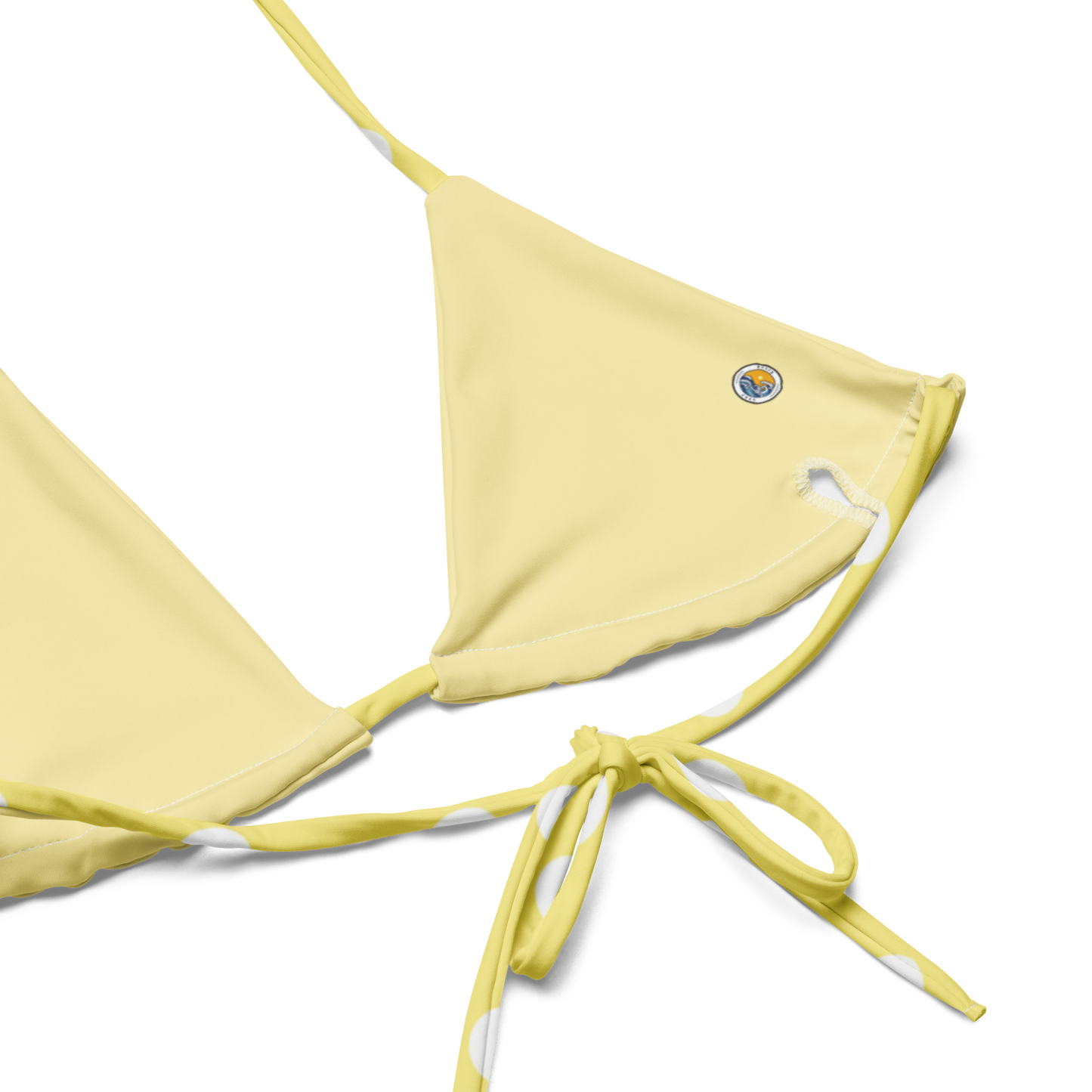 Yellow Polka Dot Recycled String Bikini Top