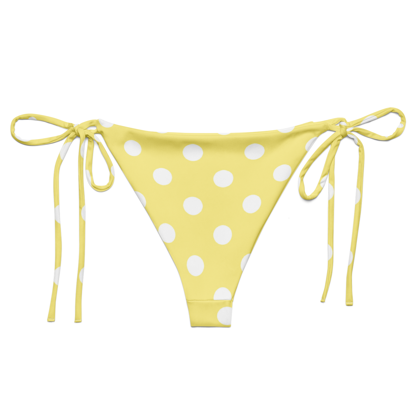 Yellow Polka Dot Recycled String Bikini Bottom