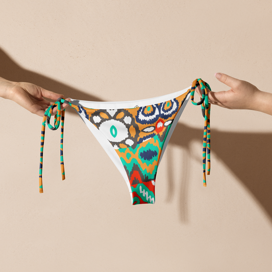 Bas de bikini en ficelle recyclée à motif Navajo