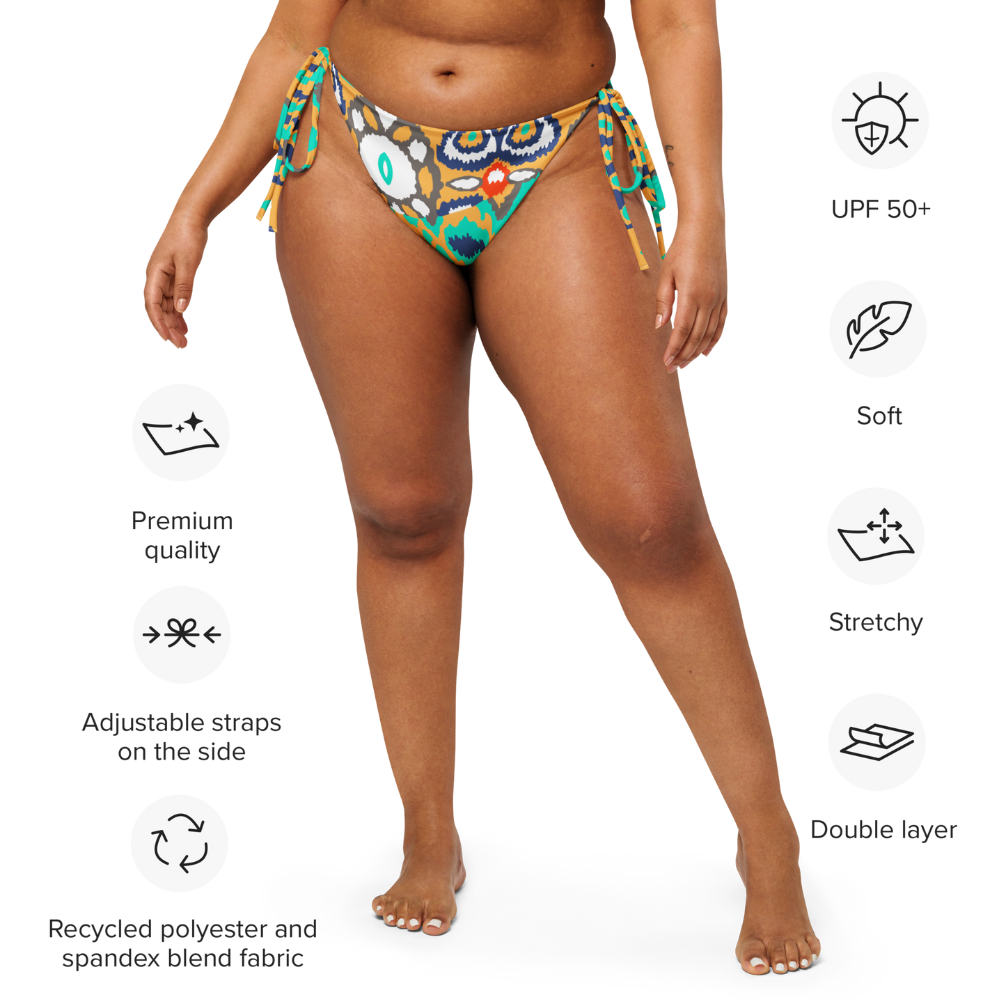 Navajo Pattern Recycled String Bikini Bottom