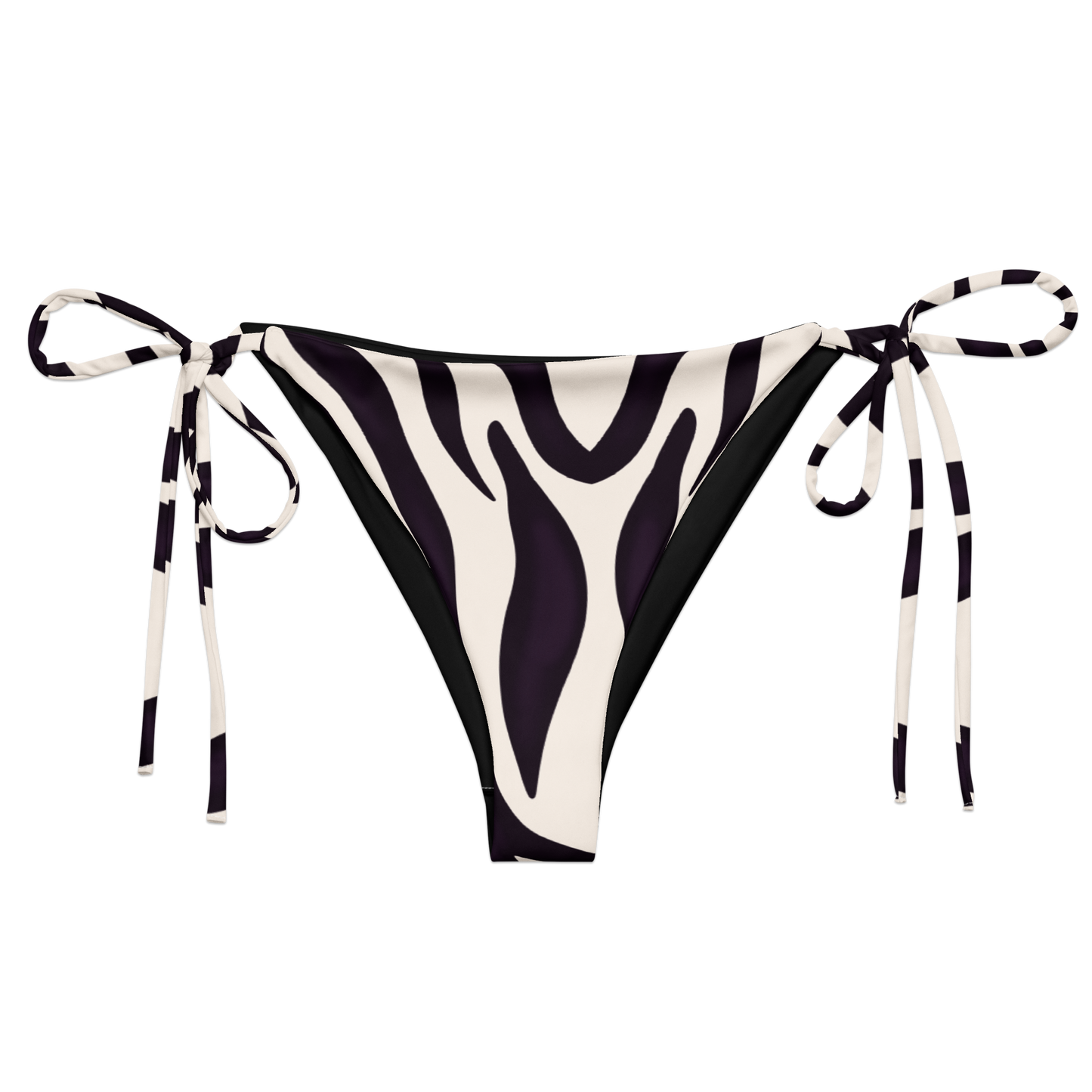 Zebra Print Recycled String Bikini Bottom