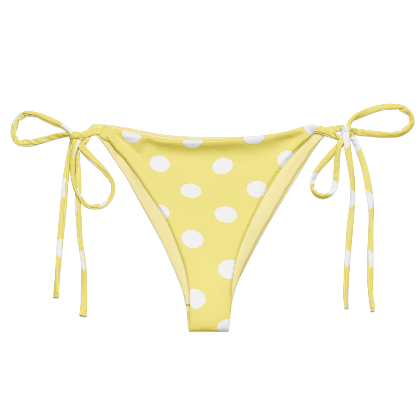 Yellow Polka Dot Recycled String Bikini Bottom