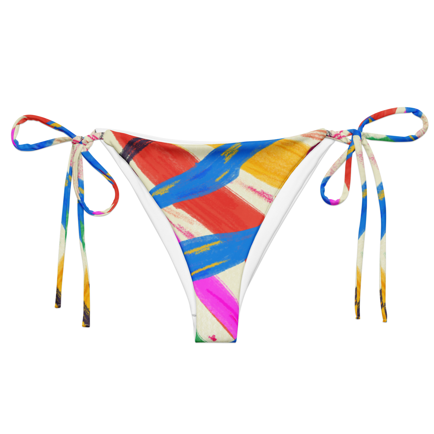 Colourful Print Recycled String Bikini Bottom