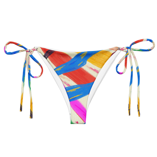 Bas de bikini en ficelle recyclé à imprimé coloré