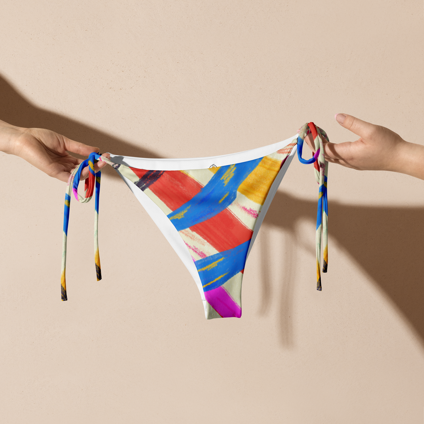 Colourful Print Recycled String Bikini Bottom