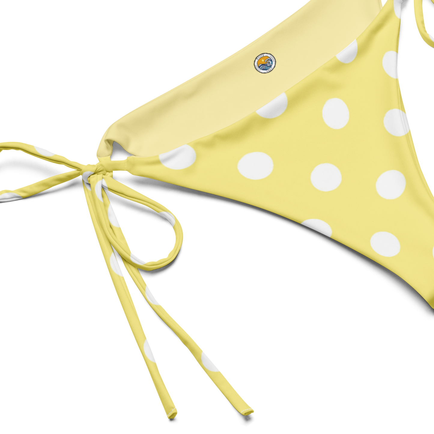 Yellow Polka Dot Recycled String Bikini Bottom