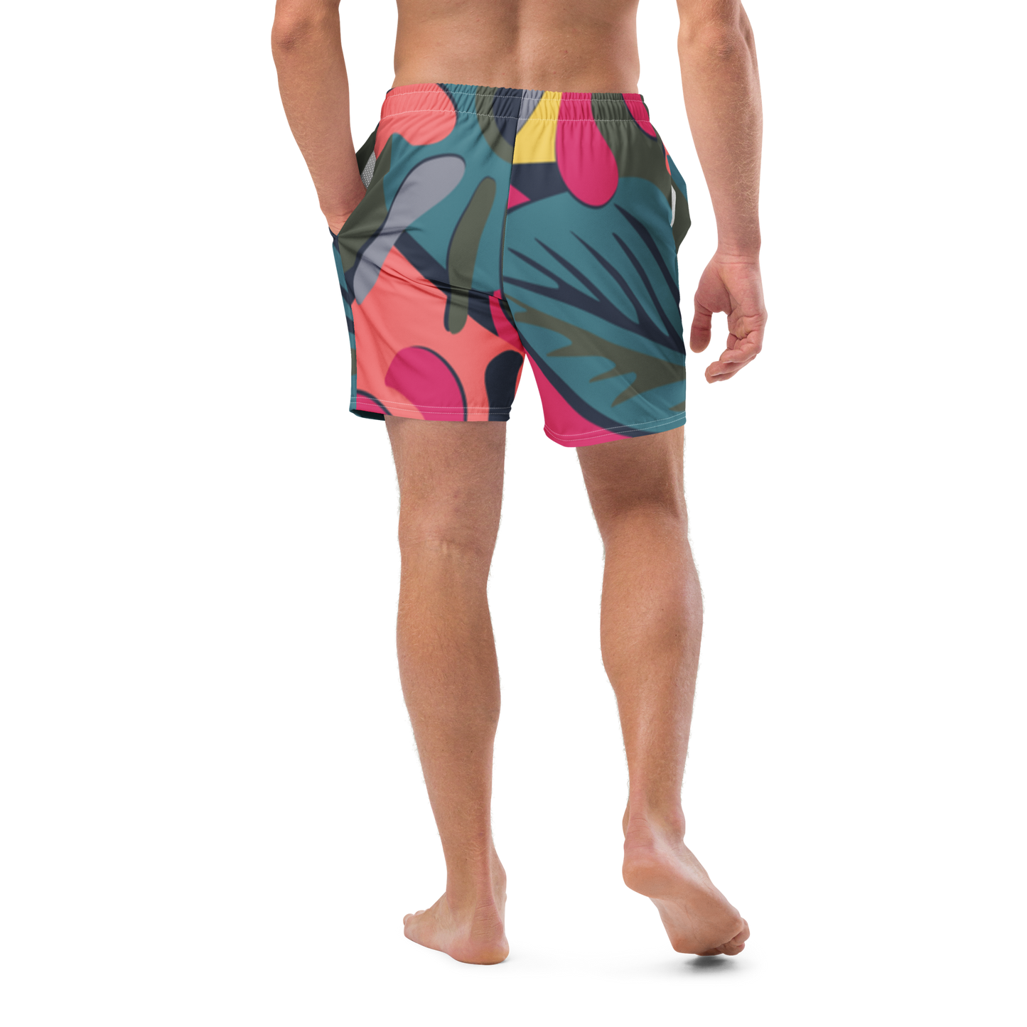 Tropical Pattern Pastels Swim Trunks