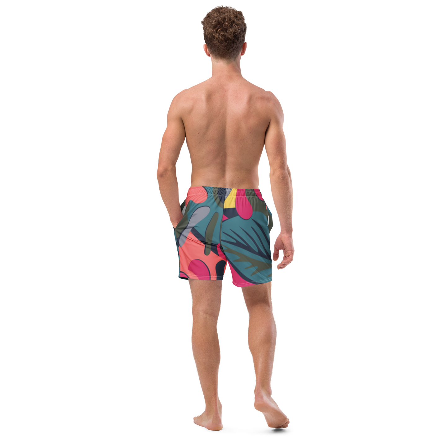 Tropical Pattern Pastels Swim Trunks