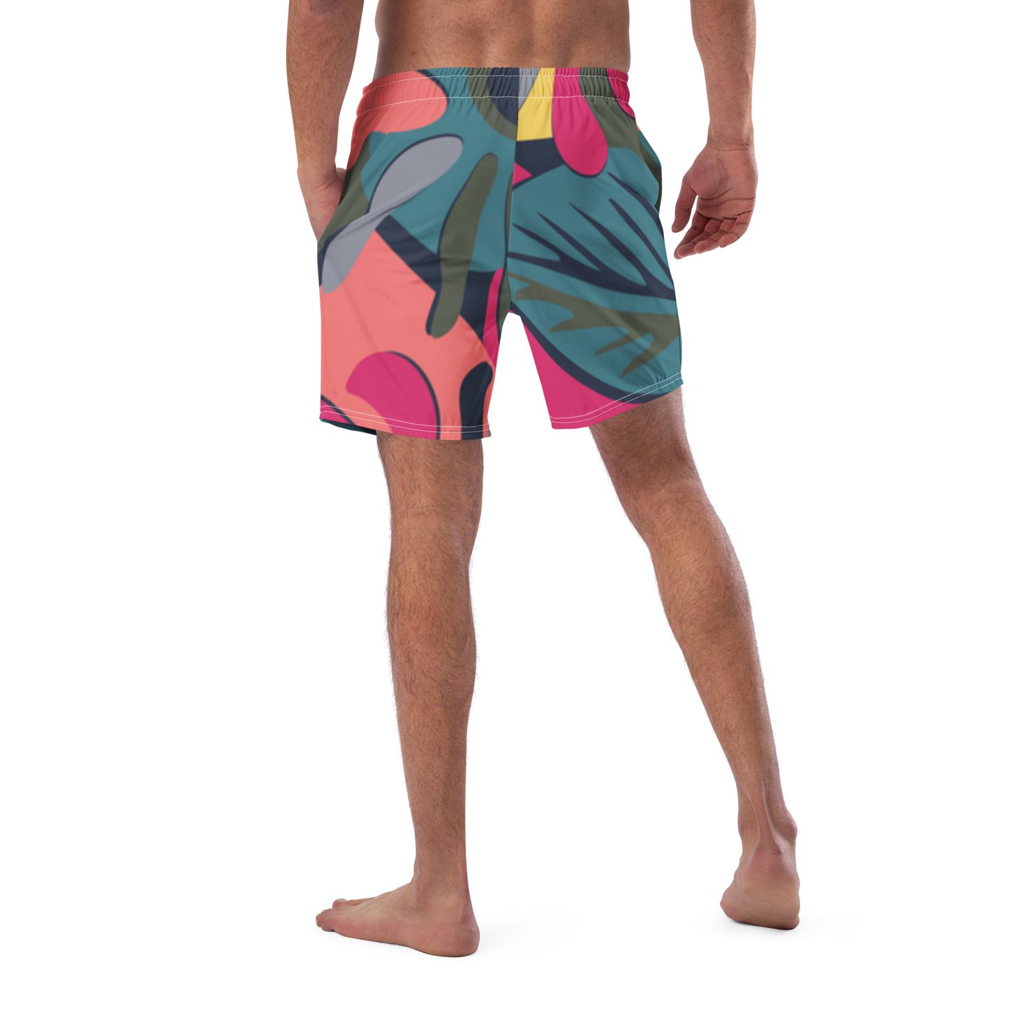 Tropical Pattern Pastels Swim Trunks