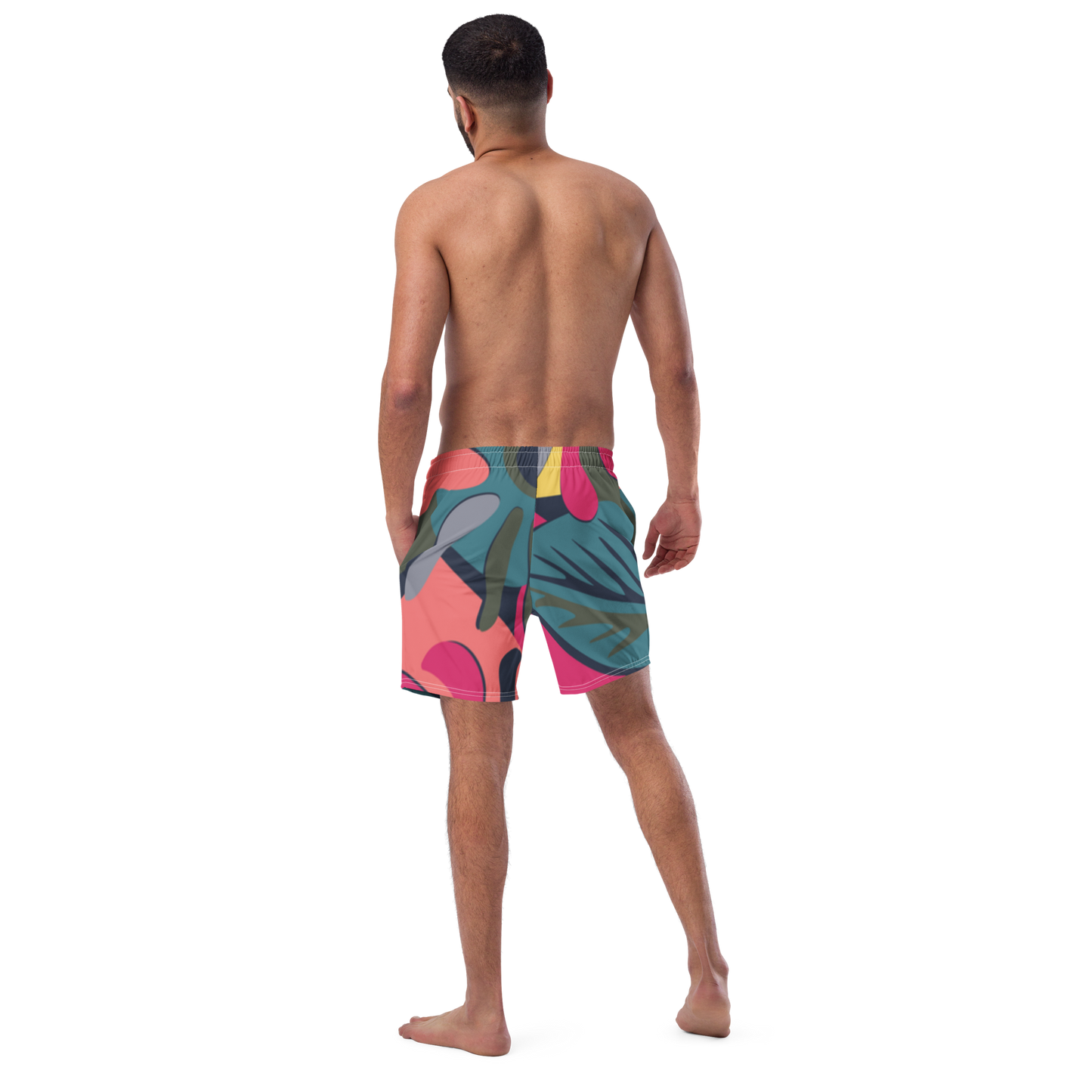 Tropical Pattern Pastels Swim Trunks