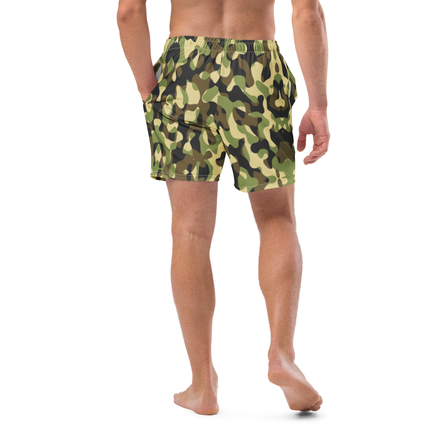 Green Camo Swim Trunks