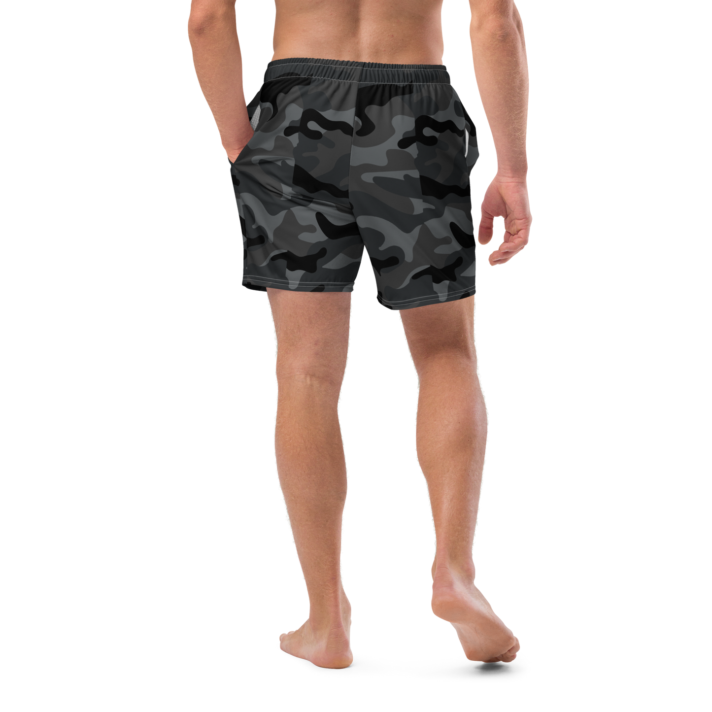 Black Camo Swim Trunks