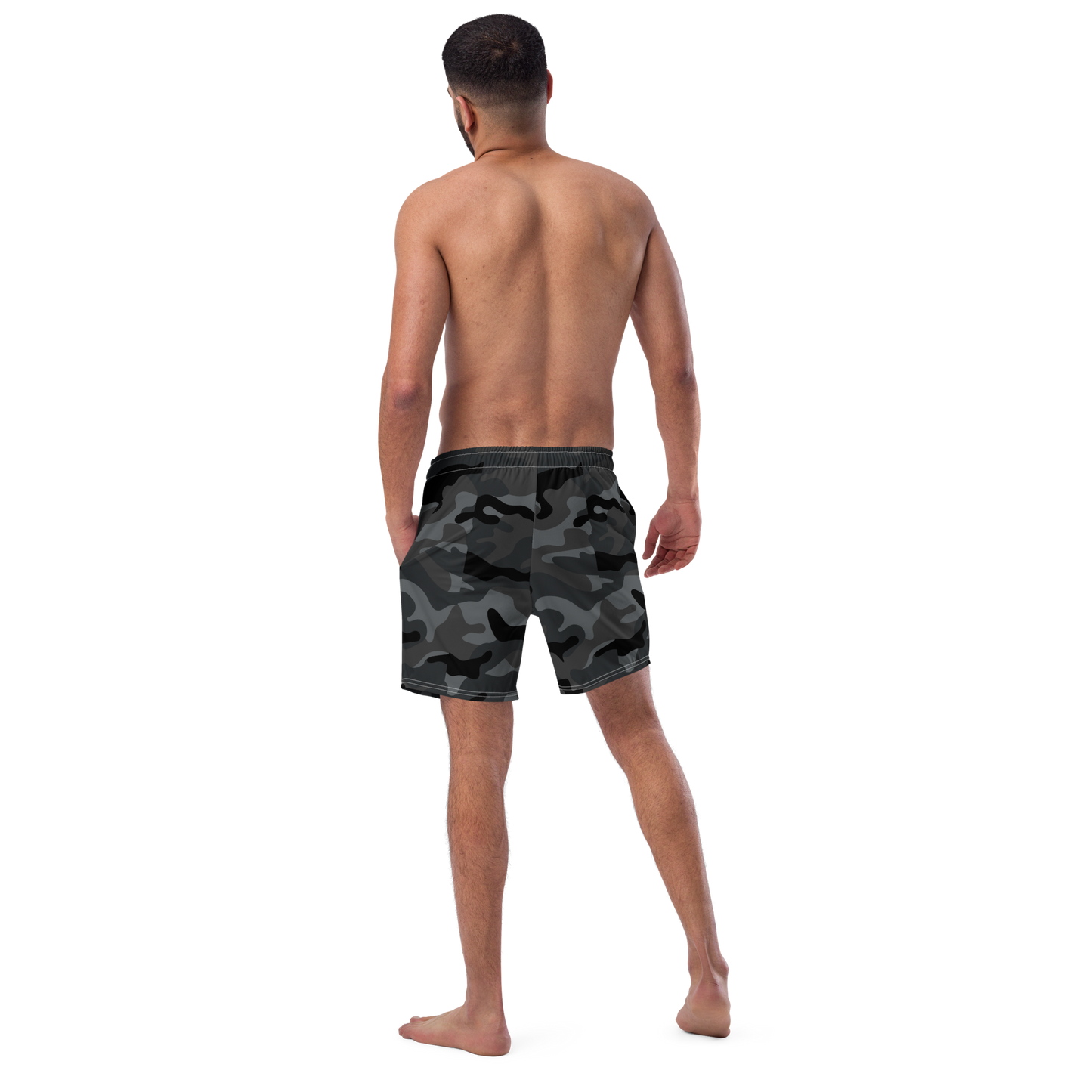 Black Camo Swim Trunks