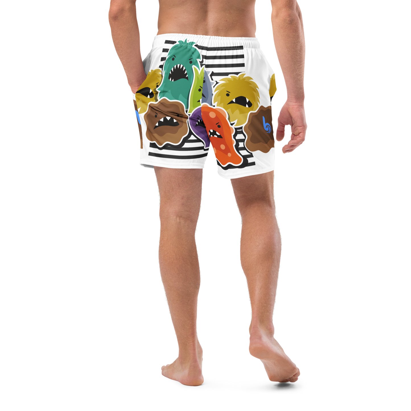 Monster Pattern Swim Trunks