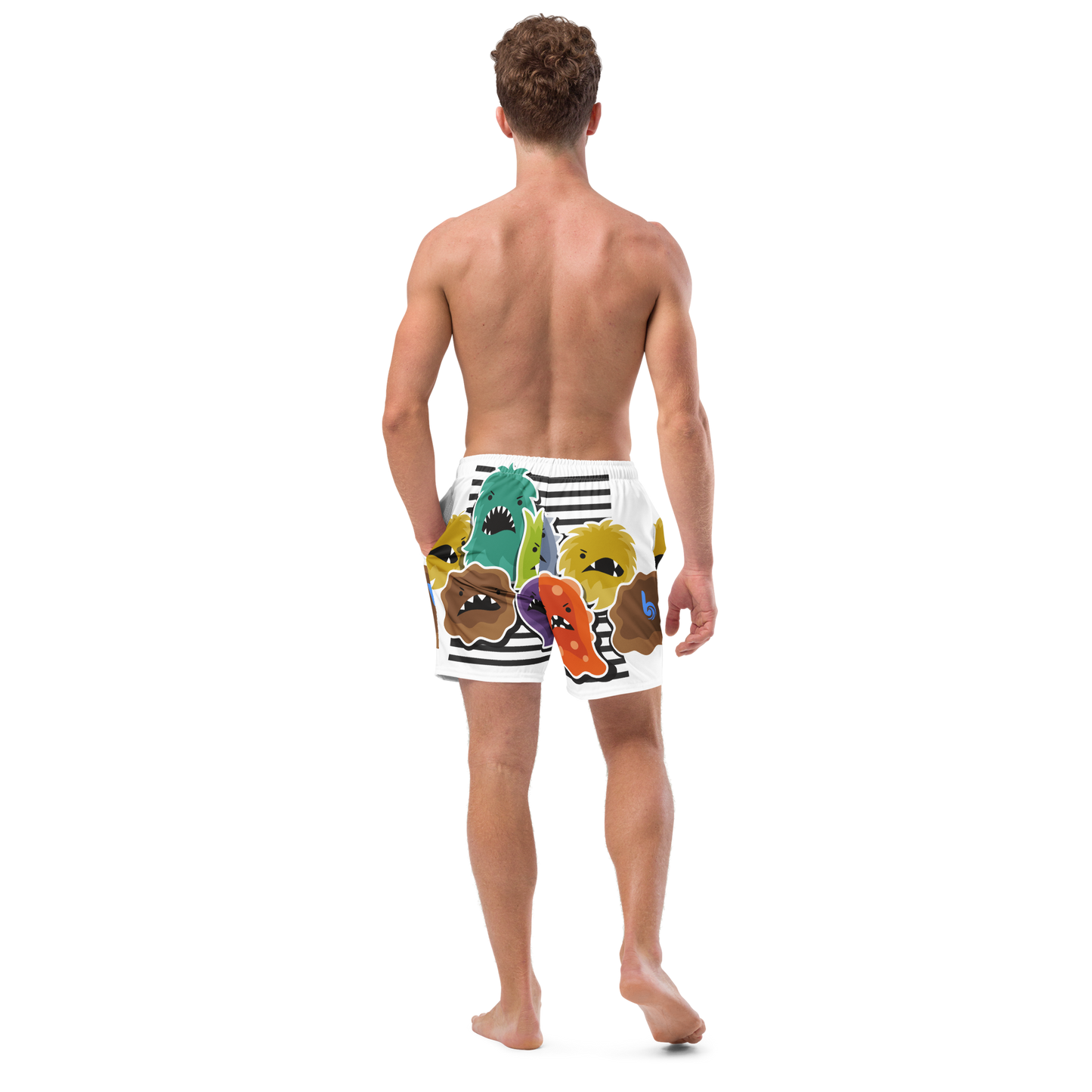 Monster Pattern Swim Trunks